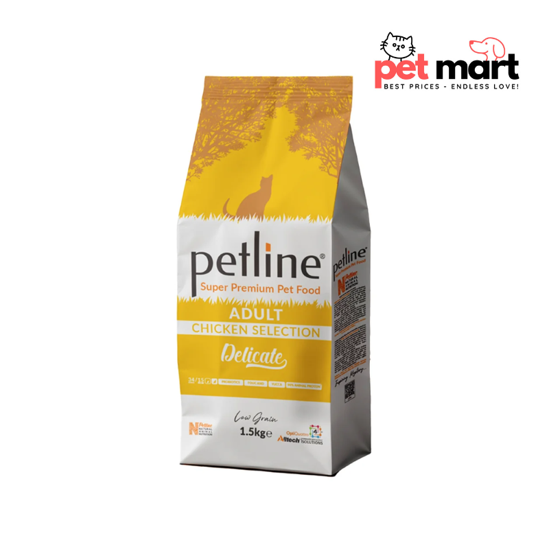 PETLINE SUPER PREMIUM ADULT CAT FOOD CHICKEN SELECTION PETLINE SUPER PREMIUM ADULT CAT FOOD CHICKEN SELECTION